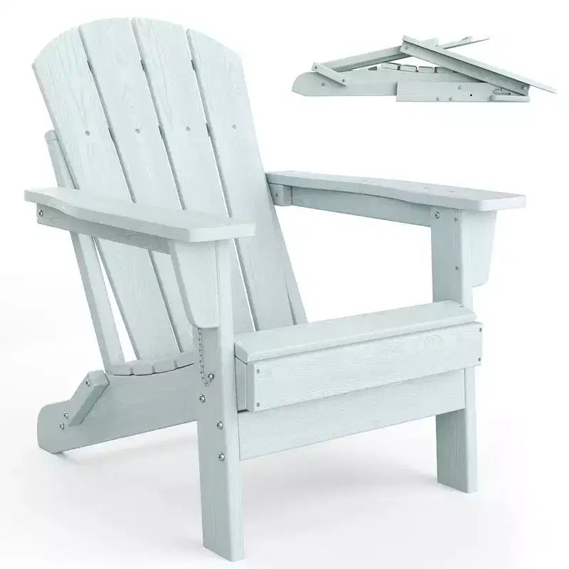Set di 2 sedie Adirondack pieghevoli, in plastica HDPE resistente alle intemperie, sedie da esterno sovradimensionate per patio, prato, giardino, cortile, terrazza, capacità di 172 kg