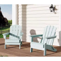 Folding Adirondack Chair Set of 2, HDPE Plastic Weather Resistant Oversized Outdoor Chair for Patio, Lawn, Garden, Backyard, Deck, 380 Lb Support