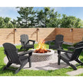 Folding Adirondack Chair Set of 4, HDPE Plastic Weather Resistant Oversized Outdoor Chair for Patio, Lawn, Garden, Backyard, Deck, 380 Lb Support