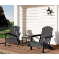 3 Piece Folding Adirondack Chairs Set with Side Table, All Weather HDPE Outdoor Furniture Set for 2, Space Saving for Patio Garden Lawn