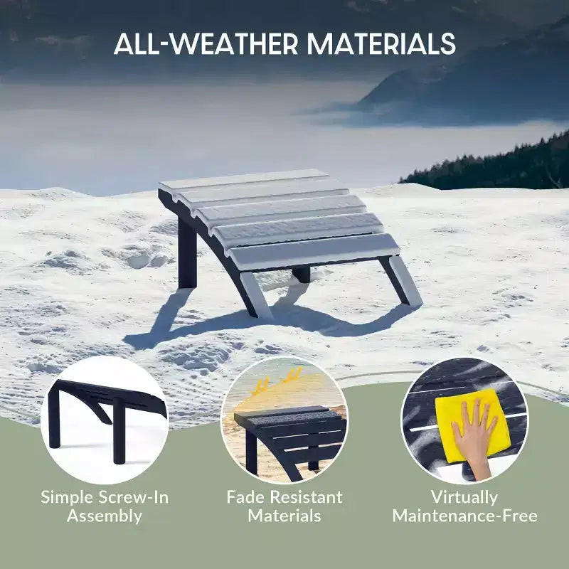 WestinTrends Azura Sgabello Poggiapiedi Adirondack per Esterni in HDPE