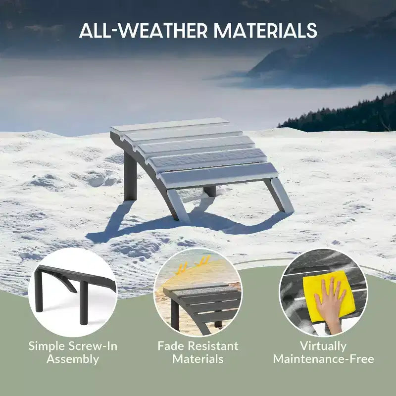 WestinTrends Azura Sgabello Poggiapiedi Adirondack per Esterni in HDPE
