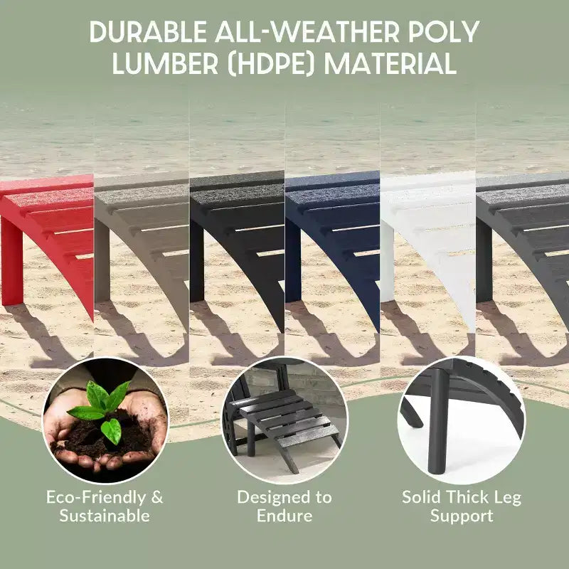 WestinTrends Azura Sgabello Poggiapiedi Adirondack per Esterni in HDPE