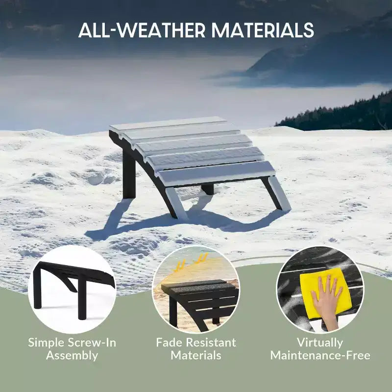 WestinTrends Azura Sgabello Poggiapiedi Adirondack per Esterni in HDPE