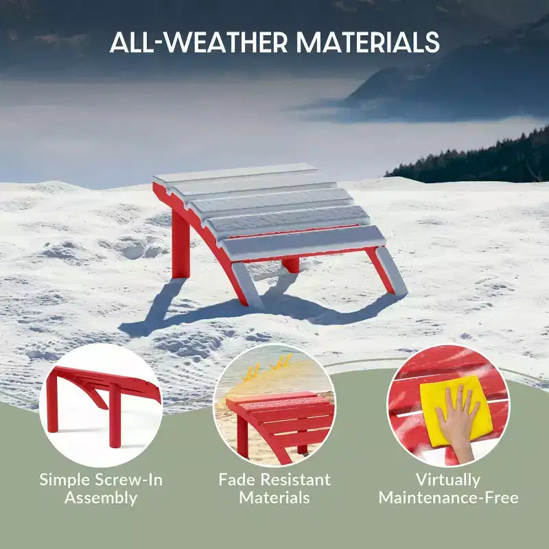 WestinTrends Azura Sgabello Poggiapiedi Adirondack per Esterni in HDPE