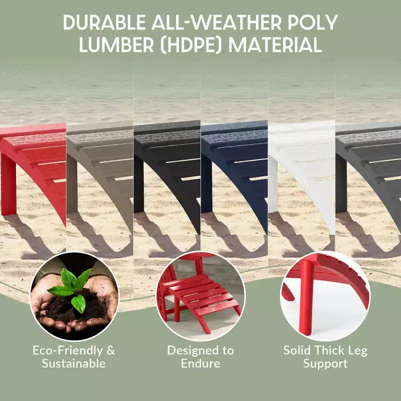 WestinTrends Azura Sgabello Poggiapiedi Adirondack per Esterni in HDPE