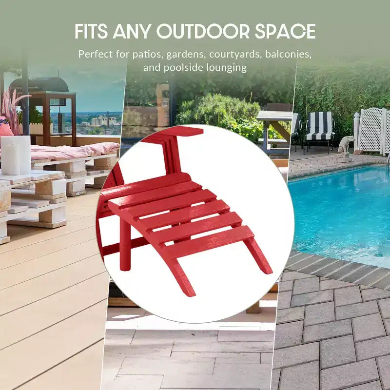 WestinTrends Azura Sgabello Poggiapiedi Adirondack per Esterni in HDPE