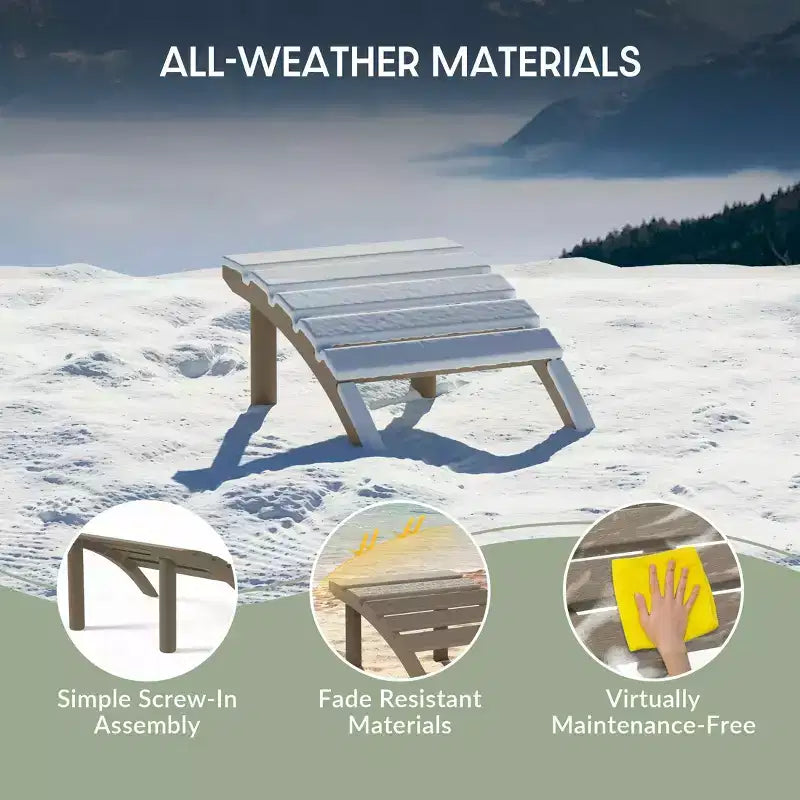 WestinTrends Azura Sgabello Poggiapiedi Adirondack per Esterni in HDPE