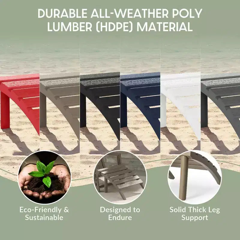 WestinTrends Azura Sgabello Poggiapiedi Adirondack per Esterni in HDPE
