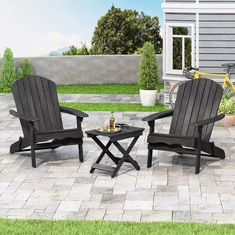 Christopher Knight Home Malibu Outdoor Acacia Wood 3 Piece Adirondack Chat Set