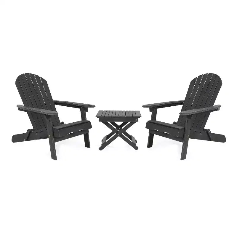 Christopher Knight Home Malibu Set da Conversazione Adirondack da Esterno a 3 Pezzi in Legno di Acacia