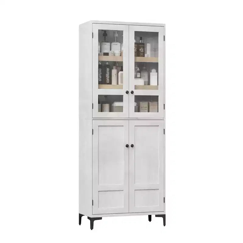 Armadietto alto da 180 cm con ante, mensola regolabile, organizer multiuso per dispensa cucina e bagno