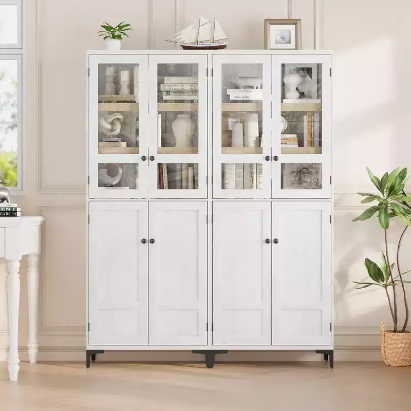 Armadietto alto da 180 cm con ante, mensola regolabile, organizer multiuso per dispensa cucina e bagno