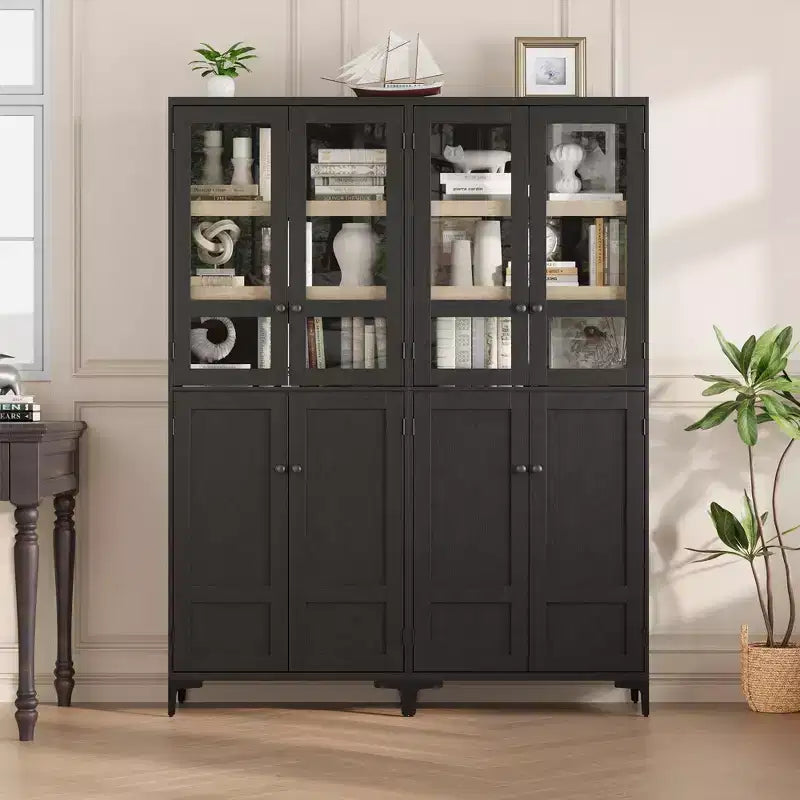 Armadietto alto da 180 cm con ante, mensola regolabile, organizer multiuso per dispensa cucina e bagno