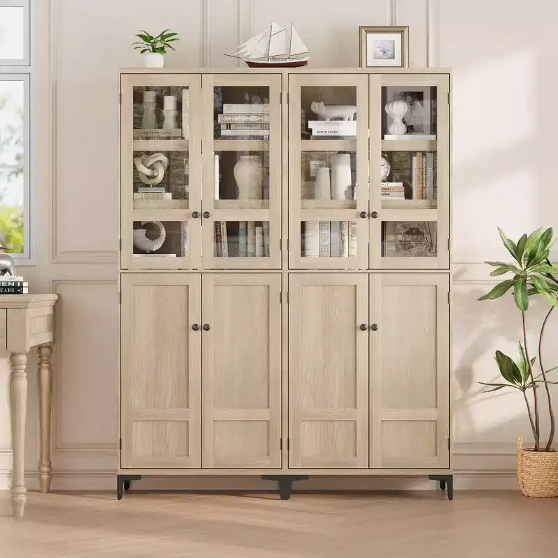 Armadietto alto da 180 cm con ante, mensola regolabile, organizer multiuso per dispensa cucina e bagno