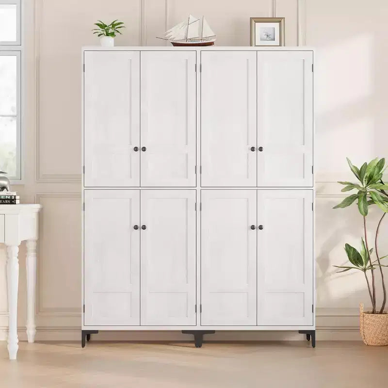 71 Tall Storage Cabinet with Doors, Adjustable Shelf Multi-Purpose Organizer for Kitchen Pantry and Bathroom Cabinet