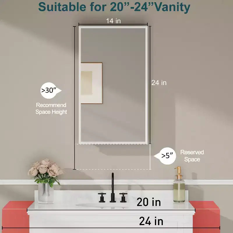 Armadietto a specchio per il bagno da incasso o da superficie, con ripiani regolabili in vetro temperato e anta reversibile