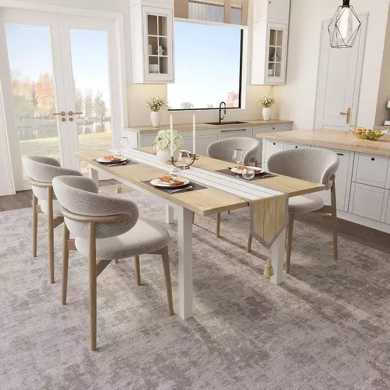 Tavolo da pranzo allungabile per 4-6 persone, 160 cm Tavolo grande in legno con struttura in metallo e ripiano in MDF, per cucina o sala da pranzo