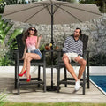 Acekool Recycled Poly Barstool Adirondack Set - 2 Weatherproof Chairs with Connecting Tray