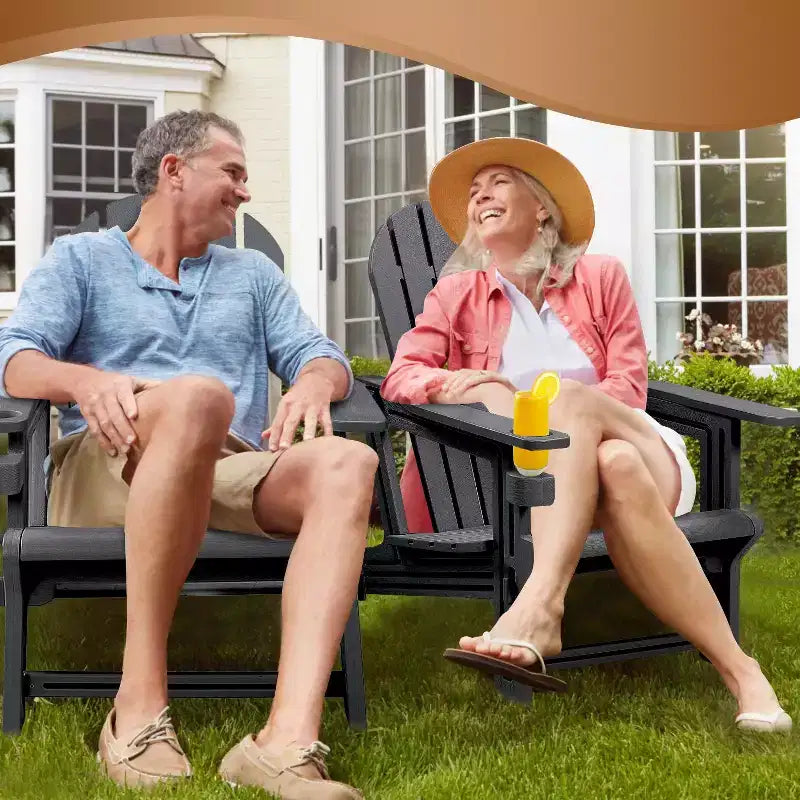 Sedia Adirondack - Resistente alle intemperie in HDPE, montaggio in 5 minuti senza attrezzi né hardware, sedie da patio, da falò o da giardino, grigio