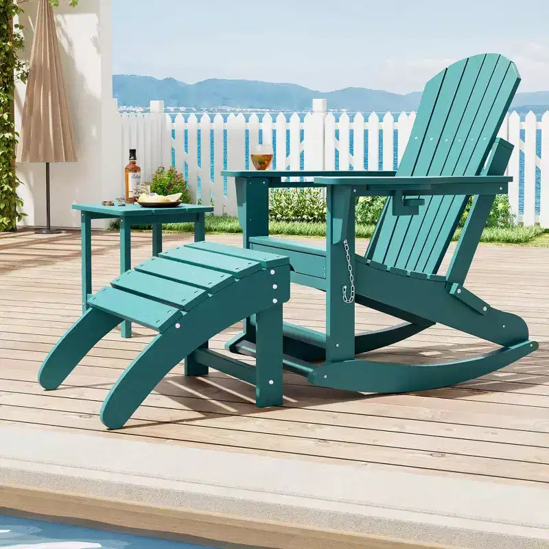 Poggiapiedi TROPOW per sedia Adirondack, poggiapiedi Adirondack in HDPE, sgabello da esterno resistente alle intemperie per portico o piscina