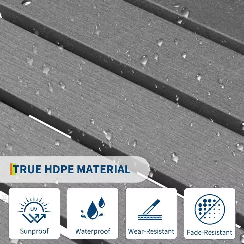 Poggiapiedi TROPOW per sedia Adirondack, poggiapiedi Adirondack in HDPE, sgabello da esterno resistente alle intemperie per portico o piscina