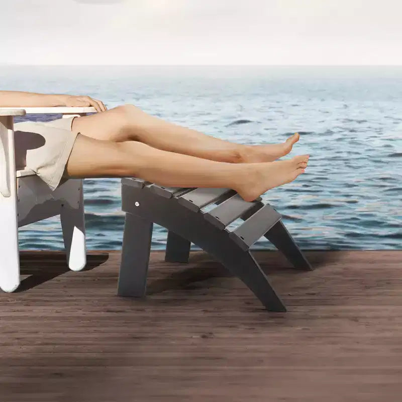 VEVOR Ottomano Adirondack, 47,5 x 50 x 33 cm (L x P x A) in HDPE Pieghevole, Poggiapiedi Resistente alle Intemperie per Sedia Adirondack, Nero