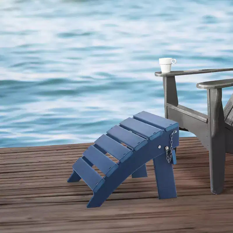 Pouffe Adirondack VEVOR, 40L x 48l x 33H cm, Repose-Pieds Pliant en PEHD, Résistant aux Intempéries, pour Chaise Adirondack, Bleu