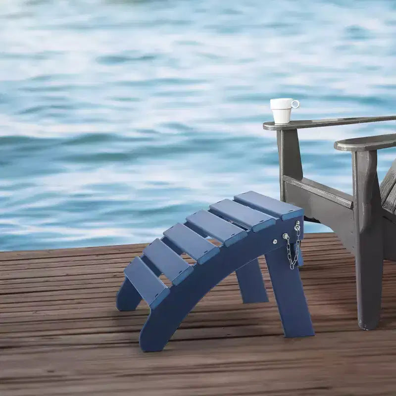 VEVOR Ottomana Adirondack, 18,7L x 18,9P x 13,8A Pollici, Ottomana Adirondack Pieghevole in Plastica HDPE, Poggiapiedi Resistente agli Agenti Atmosferici per Sedia Adirondack, Blu