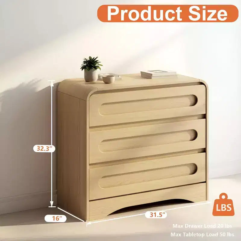 3 Drawer Dressers for Bedroom, 32 Wide Wood Storage Dresser Chest of Drawers Organizer