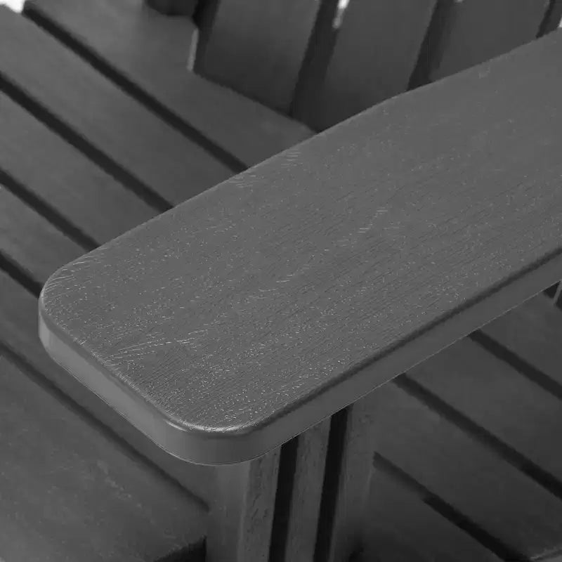 WestinTrends Azura, set 3 pezzi per patio, sedia Adirondack in HDPE con poggiapiedi e tavolino laterale da 45,72 cm, colore grigio