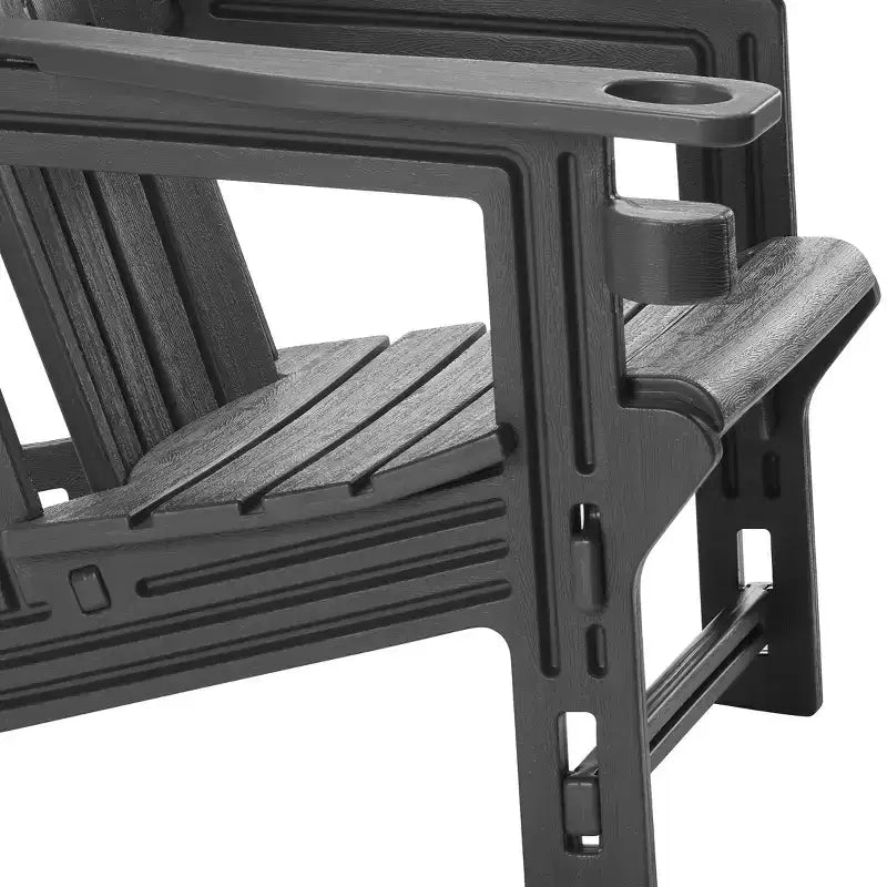 WestinTrends Azura, set 3 pezzi per patio, sedia Adirondack in HDPE con poggiapiedi e tavolino laterale da 45,72 cm, colore grigio