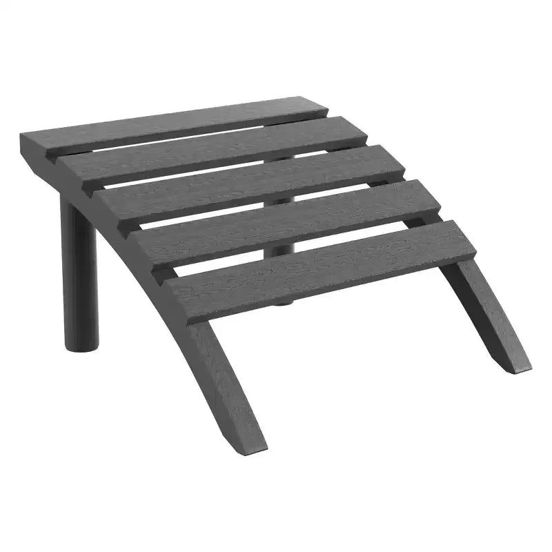 WestinTrends Azura, set 3 pezzi per patio, sedia Adirondack in HDPE con poggiapiedi e tavolino laterale da 45,72 cm, colore grigio