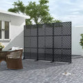 MAYEERTY 72x35 Black Outdoor Natural Privacy Panel Screen, 3 Piece Set Natural Folding Divider for Backyard and Garden