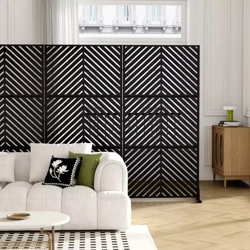 Schermo divisorio per esterni naturale nero 72x35, set da 3 pezzi divisorio pieghevole naturale per giardino e cortile