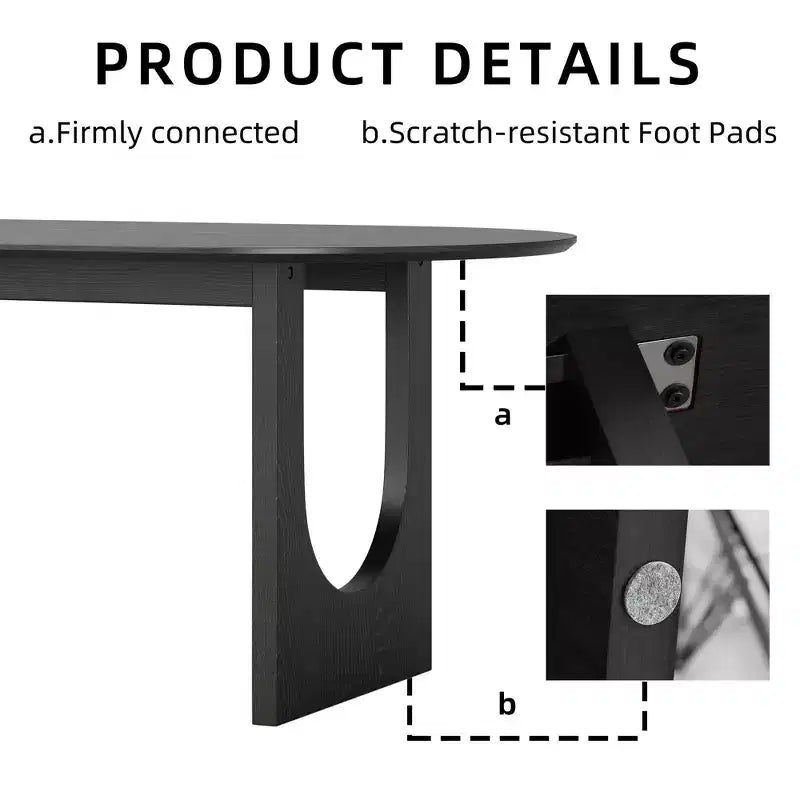 Tavolo da pranzo ovale in legno da 67" per 4-6 persone, tavolo da cucina e sala da pranzo moderno in stile rustico