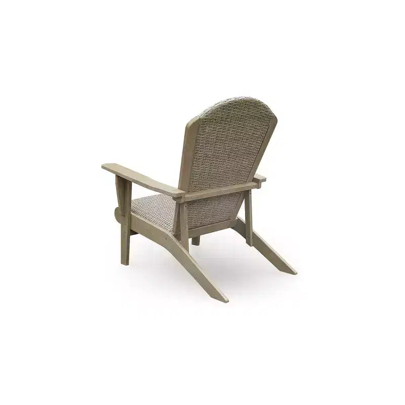 Signature Design by Ashley Sedia Adirondack Coastal Reef - Legno di eucalipto anticato con vimini in resina intrecciato a mano, beige