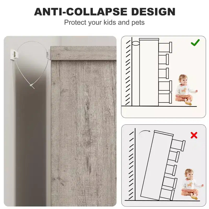 Cassettiera da camera da letto con 5 cassetti, in legno, per armadio, contenitore, organizer per ingresso, soggiorno e ufficio