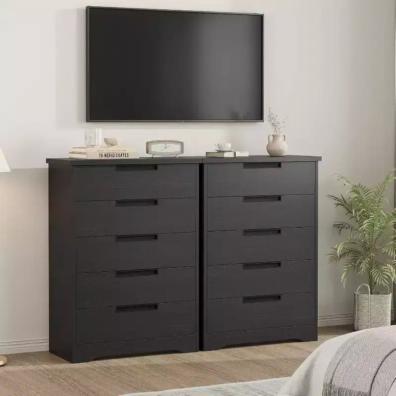 Cassettiera da camera da letto con 5 cassetti, in legno, per armadio, contenitore, organizer per ingresso, soggiorno e ufficio