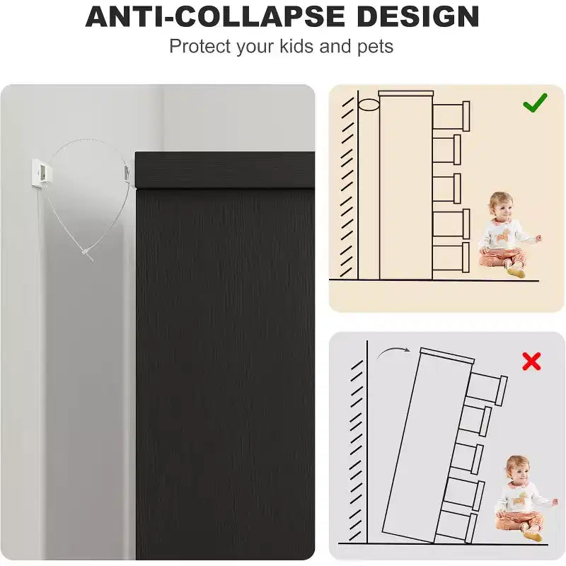 Cassettiera da camera da letto con 5 cassetti, in legno, per armadio, contenitore, organizer per ingresso, soggiorno e ufficio