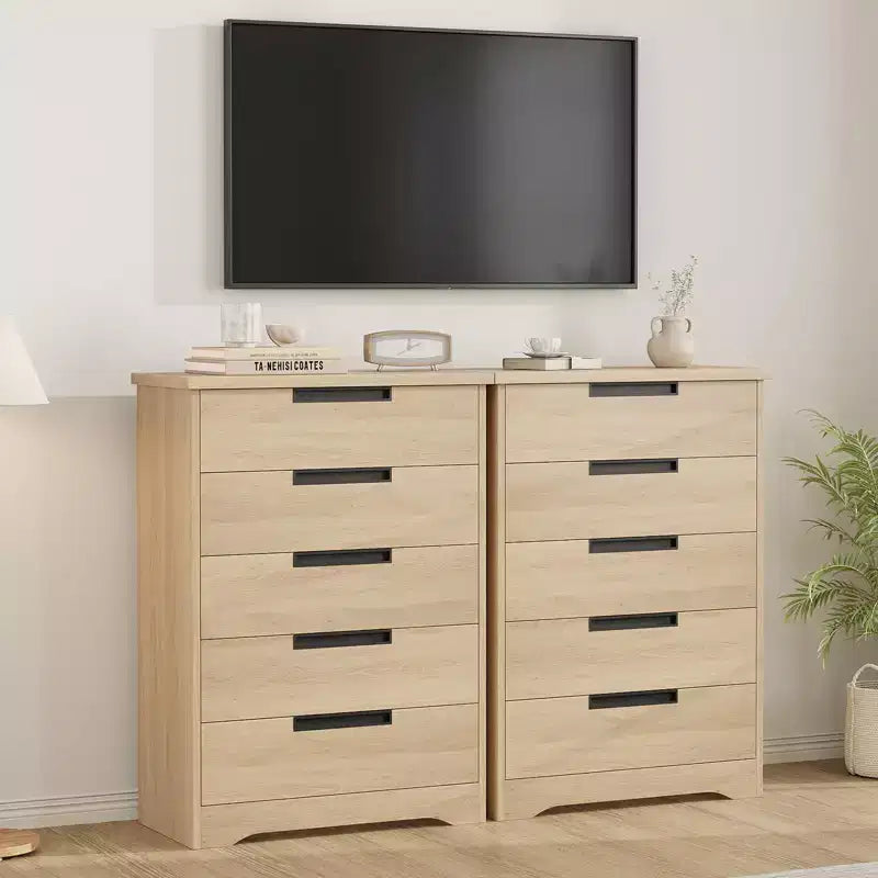 Cassettiera da camera da letto con 5 cassetti, in legno, per armadio, contenitore, organizer per ingresso, soggiorno e ufficio