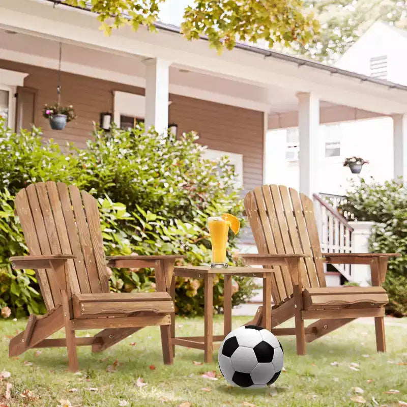 CLIHOME Lot de 2 chaises Adirondack pliantes, fauteuil de jardin/patio en bois massif pour extérieur