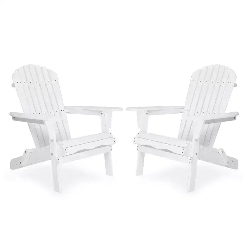 CLIHOME Lot de 2 chaises Adirondack pliantes, fauteuil de jardin/patio en bois massif pour extérieur