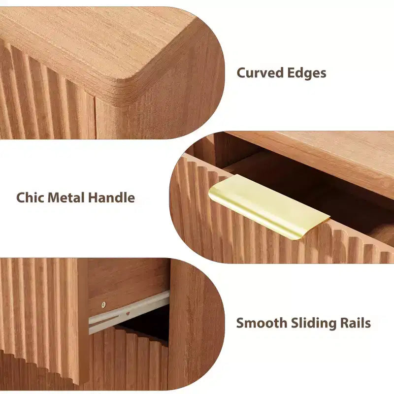 Modern 6 Drawer Dresser for Bedroom, 47 In Wood Chest of Drawers, Compact Nursery Dresser Storage Cabinet for Closet Living Room Apartment