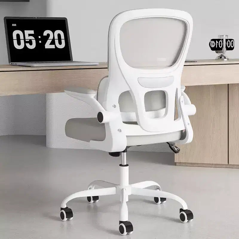 Mesh Ergonomic Office Chair, Computer Chair with Lumbar Support and Flip Armrest, Comfy Chair with Wheels for Study, Office, Home