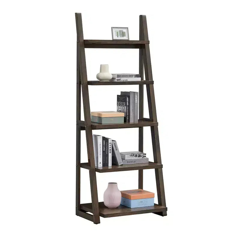 Scaffali in legno, Scaffali portaoggetti a 5 ripiani, Piccola libreria per libri e CD, Organizzatore portaoggetti per soggiorno, corridoio, ufficio