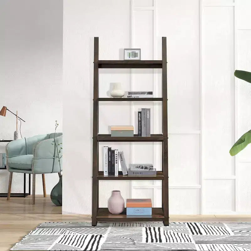 Scaffali in legno, Scaffali portaoggetti a 5 ripiani, Piccola libreria per libri e CD, Organizzatore portaoggetti per soggiorno, corridoio, ufficio