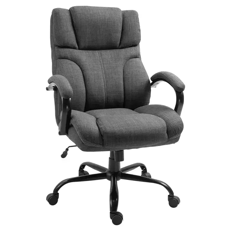 Sedia Comoda Extra Larga con Altezza Regolabile, Sedia da Ufficio Ergonomica con Braccioli Imbottiti, Sedia Criss Cross per Casa, Ufficio