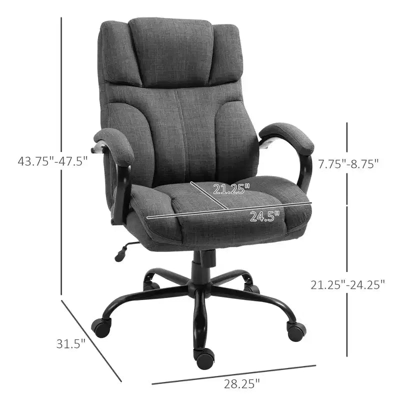 Sedia Comoda Extra Larga con Altezza Regolabile, Sedia da Ufficio Ergonomica con Braccioli Imbottiti, Sedia Criss Cross per Casa, Ufficio