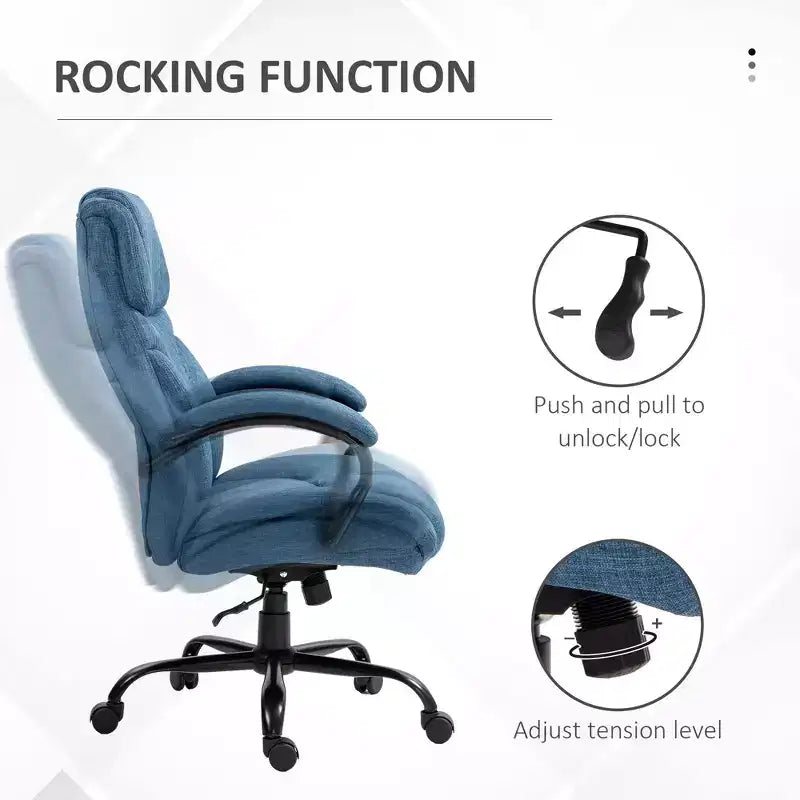 Sedia Comoda Extra Larga con Altezza Regolabile, Sedia da Ufficio Ergonomica con Braccioli Imbottiti, Sedia Criss Cross per Casa, Ufficio
